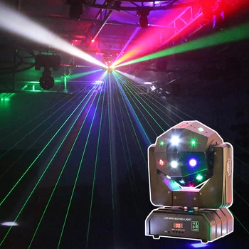 Светодиодный стробоскоп 3 В 1 с вращающейся движущейся головкой, профессиональные лазерные сканирующие сценические эффекты с DMX Для дискотек, клубных вечеринок KTV
