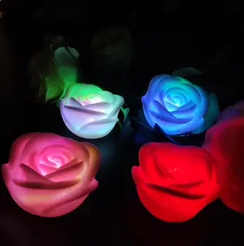Романтический цветок розы, светодиодные свечи, ночные светильники для украшения