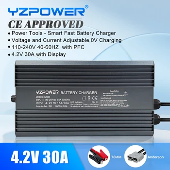 Зарядное устройство YZPOWER 4.2 V 30A для Универсального электронного инструмента 1S 3.7V Высокого качества с Охлаждающими Вентиляторами, Поддерживающими Двойное напряжение