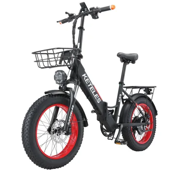 KETELES KF9 складной электрический велосипед из алюминиевого сплава 48V 1000W 13AH вспомогательная толстая шина для снежного велосипеда 20 дюймов