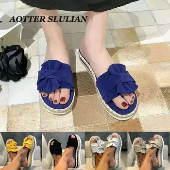 Модные женские сандалии, летняя дышащая обувь с открытым носком, женские тапочки на платформе с толстой подошвой, уличные нескользящие сандалии на танкетке