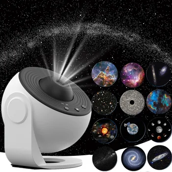 12 в 1 USB Power Aurora Star Night Lights Galaxy Проектор с Вращением на 360 ° Планетарий Звездное Небо Настольная Лампа для Декора Детской Спальни