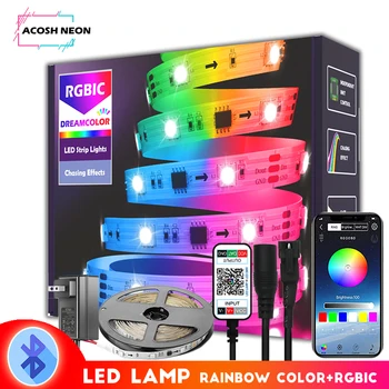 10 М Адресуемая светодиодная лента светодиодная веревочная лампа с управлением Bluetooth App rgbic dreamcolor pixel светодиодные ленты для комнаты спальни