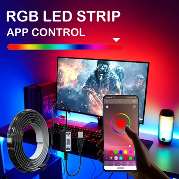 Bluetooth App Control RGB Светодиодные ленты 0,5 м-5 м smd 5050 Водонепроницаемая Гибкая Лента, Диодная Лента, Подсветка Телевизора, Украшение Комнаты