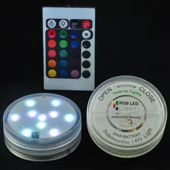 3AAA ИК-пульт дистанционного Управления с батарейным питанием, 10 Разноцветных SMD светодиодных Светильников для Вазы, Погружной светодиодный светильник, Водонепроницаемый Флорилитовый светильник