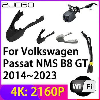 ZJCGO 4K 2160P Dash Cam Автомобильный Видеорегистратор Камера 2 Объектива Рекордер Wifi Ночного Видения для Volkswagen Passat NMS B8 GT 2014 ~ 2023