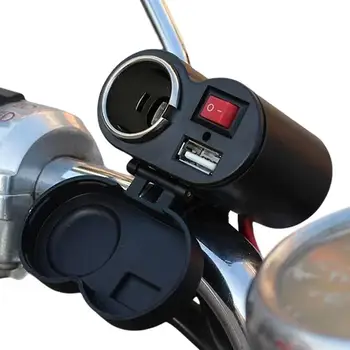 Розетка для зарядки мотоцикла, Водонепроницаемая розетка для зарядного устройства Mini USB с резиновой крышкой, световой индикатор, защита от перегрузки, розетка питания