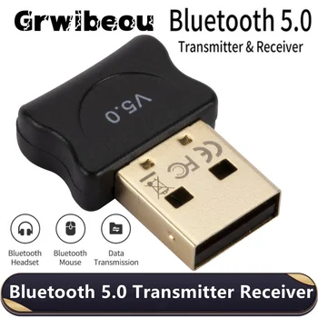 Grwibeou Беспроводной приемник-передатчик Bluetooth 5,0 Адаптер USB Bluetooth Аудио приемник Адаптер ключа для компьютера ПК Ноутбук