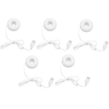 5X Белый Пончик-Увлажнитель USB Офисный Настольный Мини-Увлажнитель Портативный Креативный Очиститель воздуха Белый