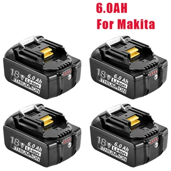 Сменный Аккумулятор 18V 6.0Ah для Makita 18V Battery BL1830 BL1850 BL1840 BL1845 BL1815 BL1860 LXT-400 Беспроводной Электроинструмент