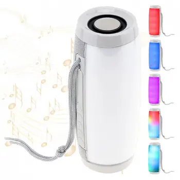Мини-Наружный светодиодный Цветной Сабвуфер Водонепроницаемый Динамик с функцией FM/TF/AUX/USB/Голосового вызова для Дома