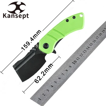Карманные Ножи Kansept Korvid M T2030A8 Черный С Покрытием TiCN Лезвие 154 см Травянисто-Зеленая Ручка G10 Складной Нож Для Кемпинга И Охоты