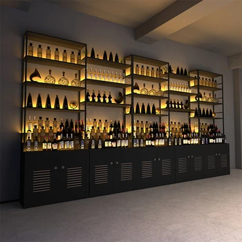 Уникальные винные шкафы в погребе Традиционные наборы для хранения бутылок Винные стеллажи Клубная гостиная Armario Para Vinos Кухонная мебель