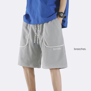 Весенне-летние хлопчатобумажные шорты в стиле пэчворк, мужские дышащие короткие брюки в японском стиле, повседневные Свободные брюки длиной до колена